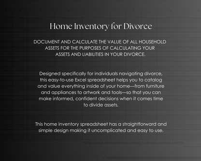 Home Inventory for Divorce