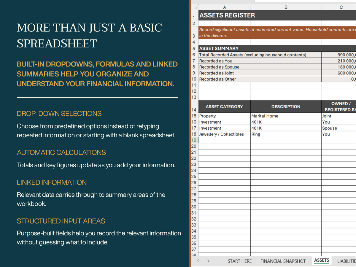 Divorce Finances Workbook
