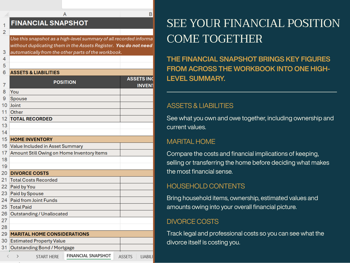 Divorce Finances Workbook