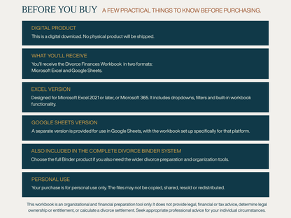 Divorce Finances Workbook